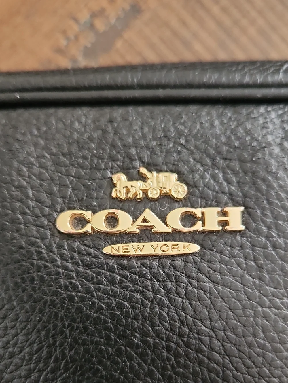 Coach Black Leather Crossbody Camera Bag with Gold Hardware